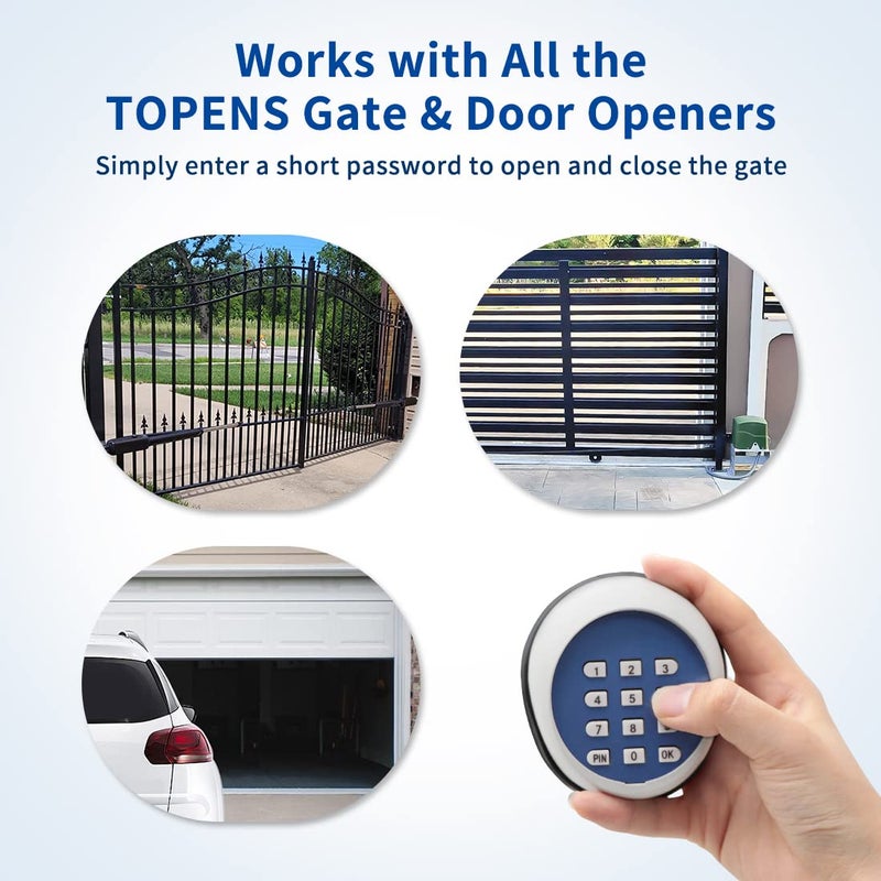 TOPENS TKP3 Wireless Keypad Keyless Entry Keypad Digital Code Panel Security Control for Automatic Swing Sliding Gate Opener, Outdoor Remote Accessory - Image 5